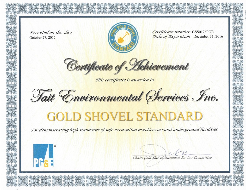PGE Gold Shovel Standard Certified